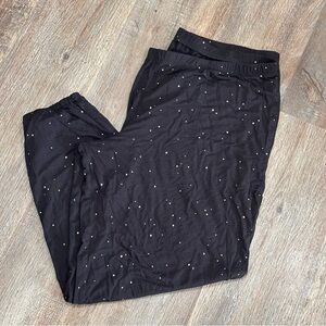 Soma Cool Nights banded ankle sleep pants pajama joggers XL black stars